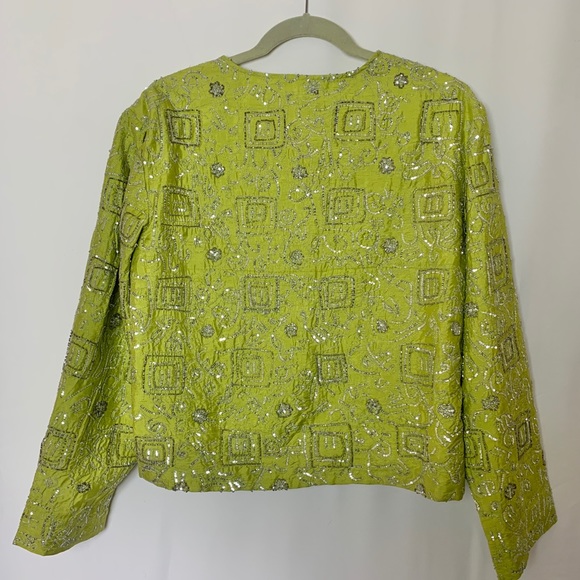 Chico’s Silk Hand Beaded Open Cardigan - Picture 2 of 8